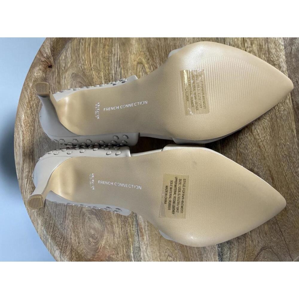 French Connection Cement Studded Pumps Pointed Toe Heels Size US 8.5 NWB - Picture 3 of 11
